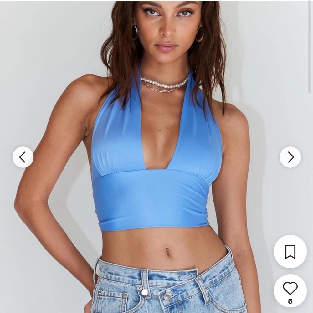 Princess Polly Women's Blue Disco Crop Top